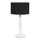 image 1 of ValueLights Victoria White Wood Table Lamp Black Shade and Bulb