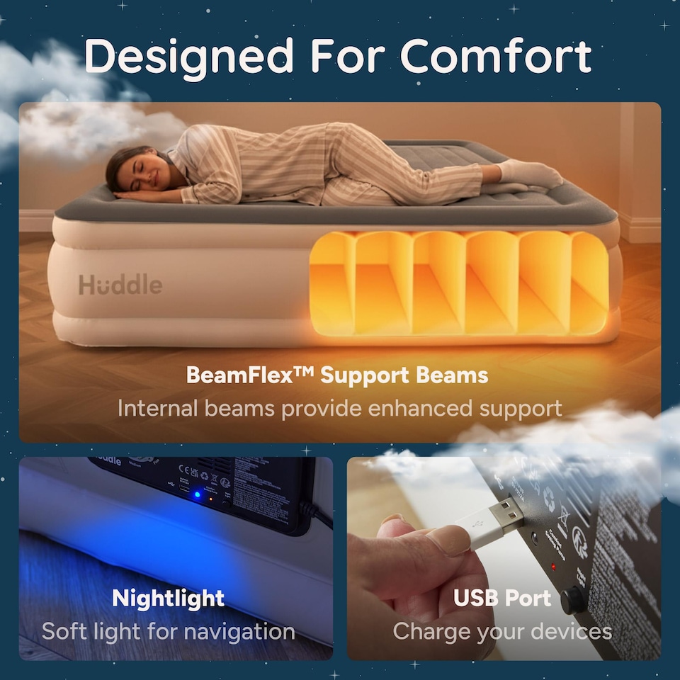 image 1 of HUDDLE NEVER DEFLATE AIR BED - SINGLE