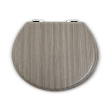 Interiors by Premier Grey Wood Toilet Seat, Oval Toilet Seat With Scratch-Resistant Veneer Lid, Ideal For Closet Seat Replacement