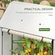 image 5 of Outsunny Mini Greenhouse with Shelves and Roll Up Door, 100x80x150cm, White