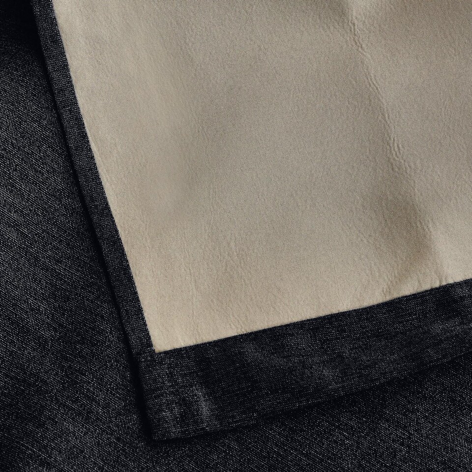 image 1 of Chenille Blackout Ring Top Eyelet Curtains 117cm x 183cm Black | Black | Black | 1