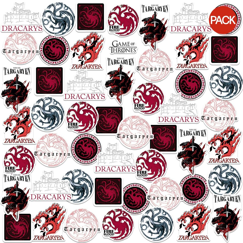Game Of Thrones Deluxe Targaryen Stickers (Pack of 50) - Multicoloured - One Size
