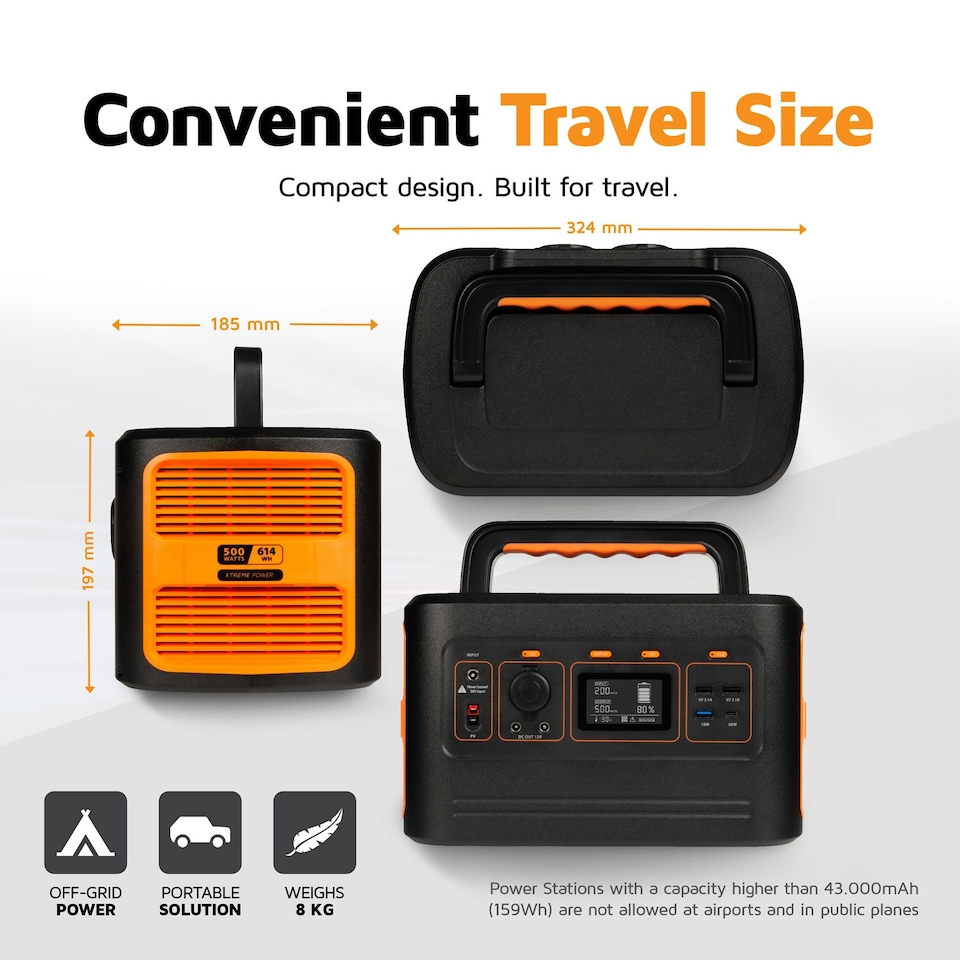 image 1 of Xtorm Portable Power Station 500W UK Black Orange