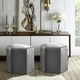 image 2 of Living and Home Minimal Hexagonal Velvet Footstool Ottoman with Stripes, Grey