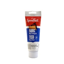 Speedball Fabric Block Printing Ink, Metallic Silver, 2.5oz