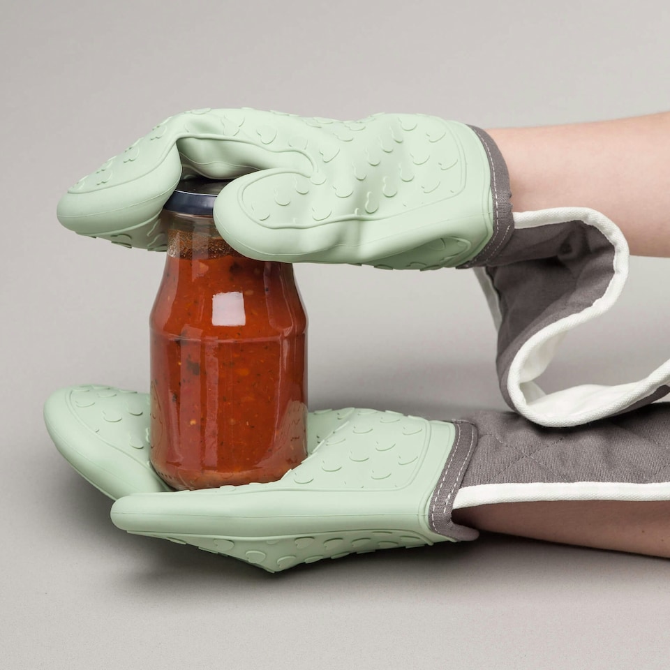 image 1 of Zeal Steam Stop™ Waterproof Silicone Double Oven Glove Red | Red