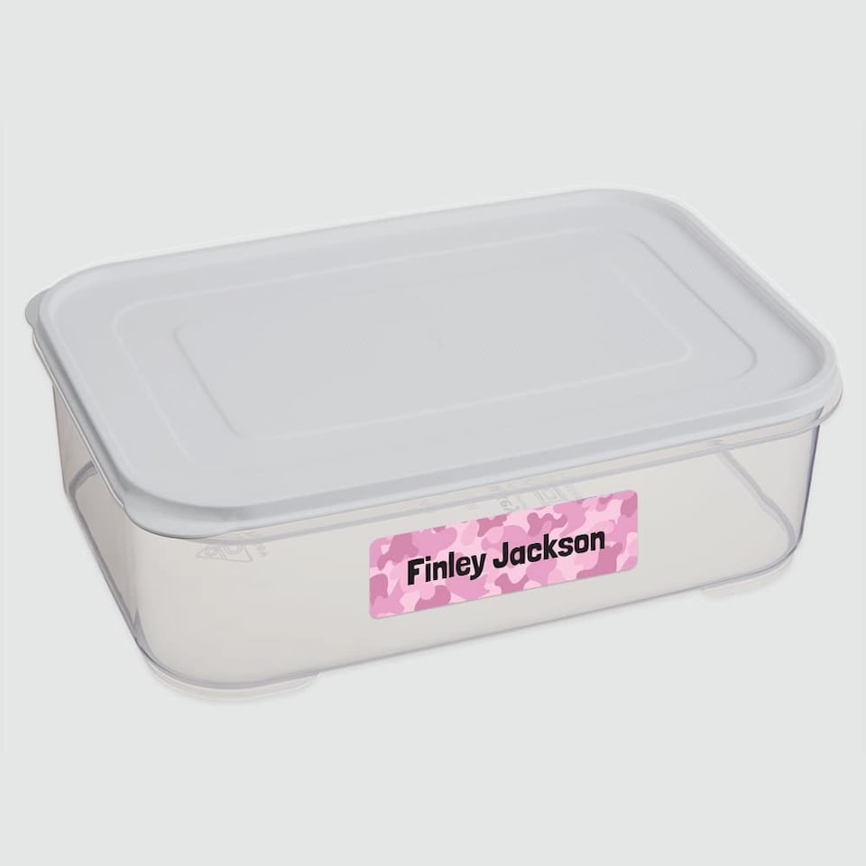 image 1 of Dotty About Paper 50 x Personalised School Name Labels Cool Camouflage Pink