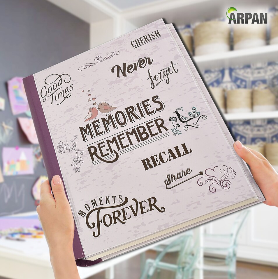 image 1 of ARPAN Large Self Adhesive Photo Album – 20 Sheets / 40 Sides – Holds Various Sized Photos up to A4 Size – Sticky Page Memory Scrapbook Album