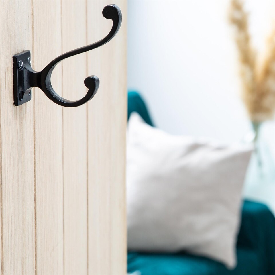 image 1 of Hammer & Tongs Square Back Hat & Coat Hook - W35mm x H80mm - Brass