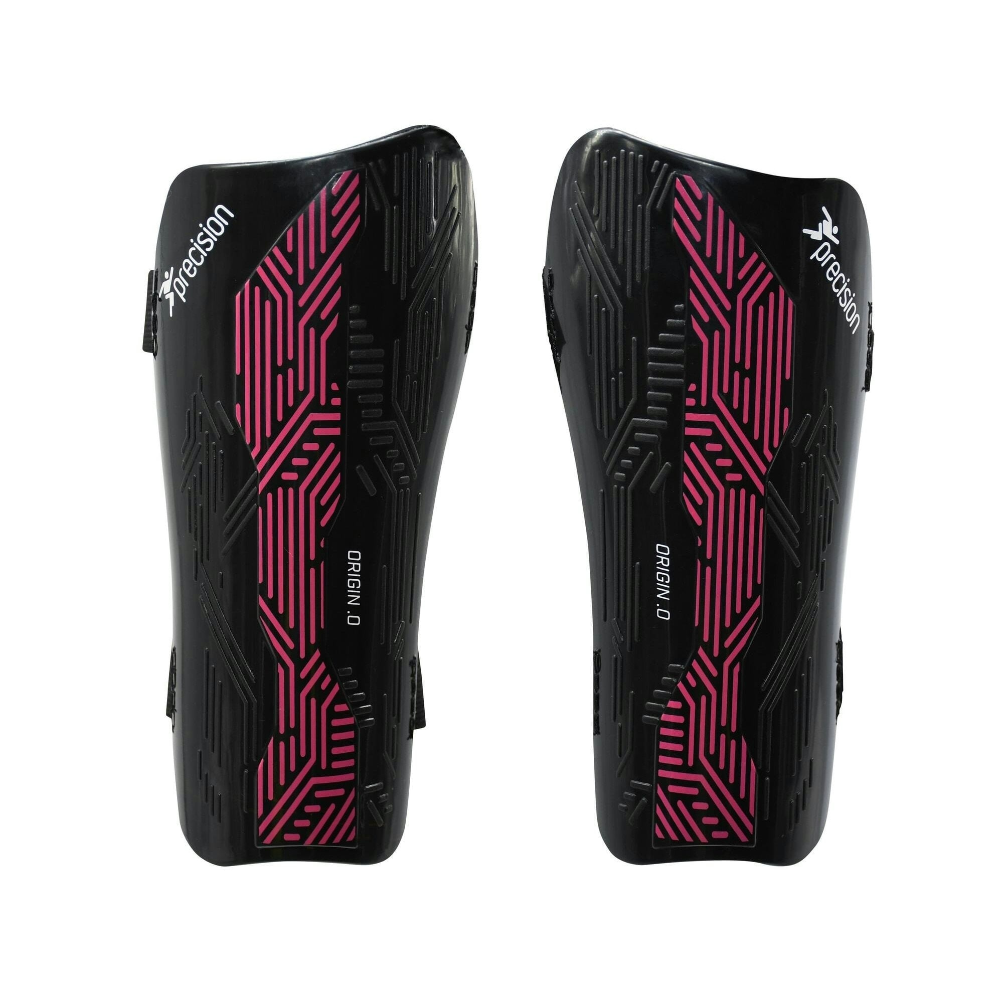 Precision Unisex Adult Origin.0 Strap Shin Guards - Black/Pink - M