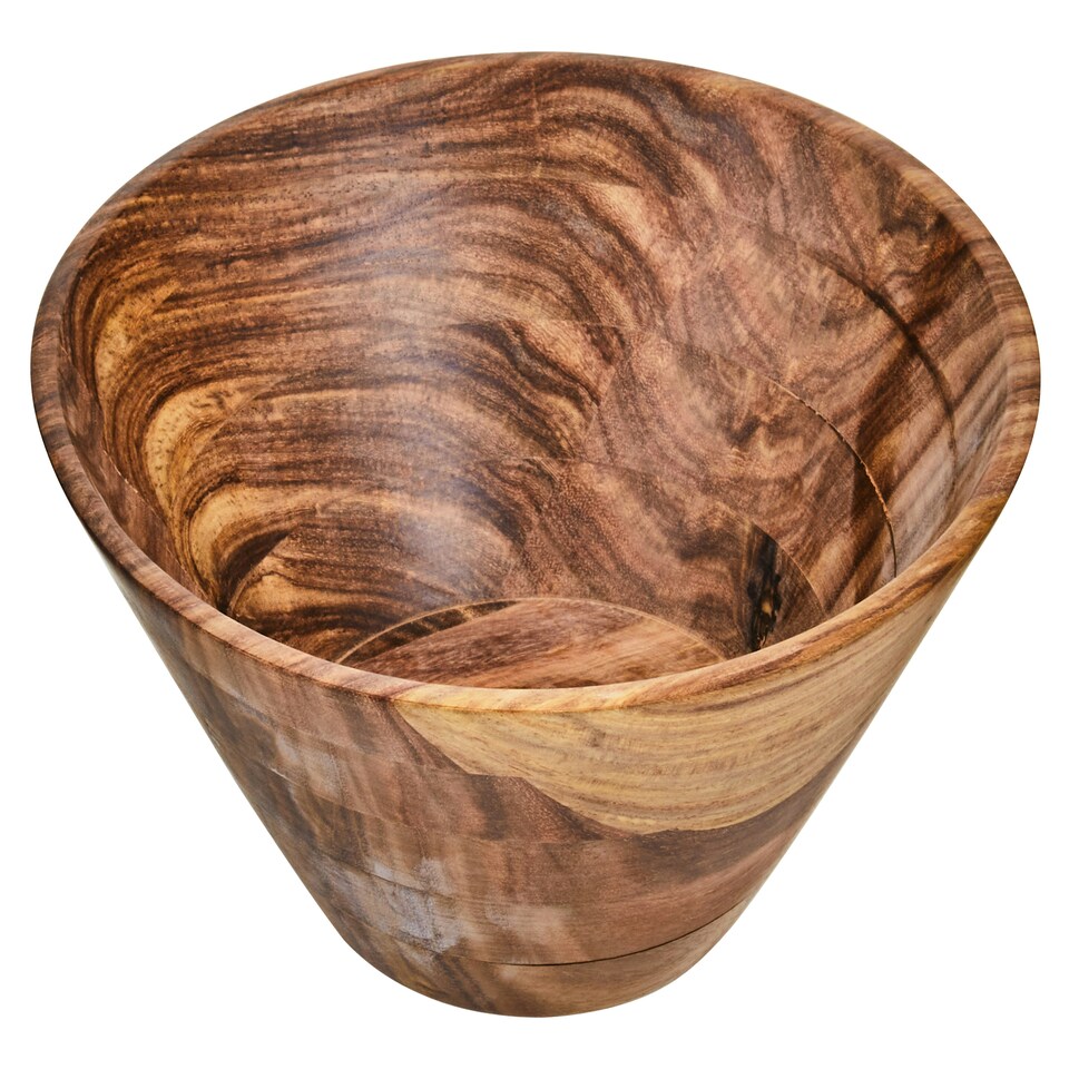 image 1 of Rosi Large Round Sheesham Wood Tapered Salad Bowl Brown