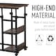 image 7 of HOMCOM C-Shaped Side Table Industrial Mobile Rolling End Desk with 3-Tier Storage Shelving, Adjustable Height, Wheels