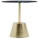 image 1 of Avola Black Marble Effect Top Gold Base Side Table Gold