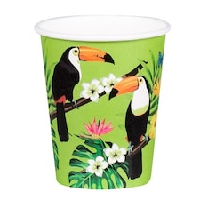 Tropical Toucan Hawaiian Biodegradable Paper Cups 210ml - Pack of 10