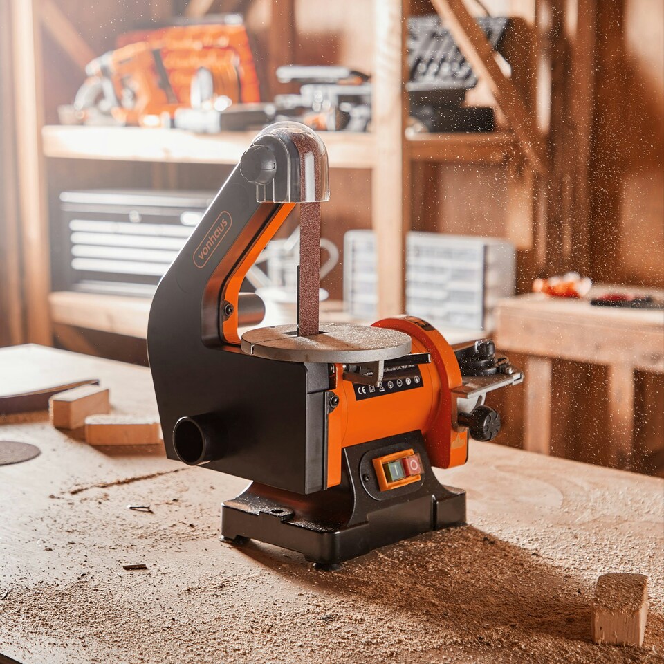 image 1 of VonHaus Electric Adjustable Belt and Disc Sander with Changeable Sanding Discs