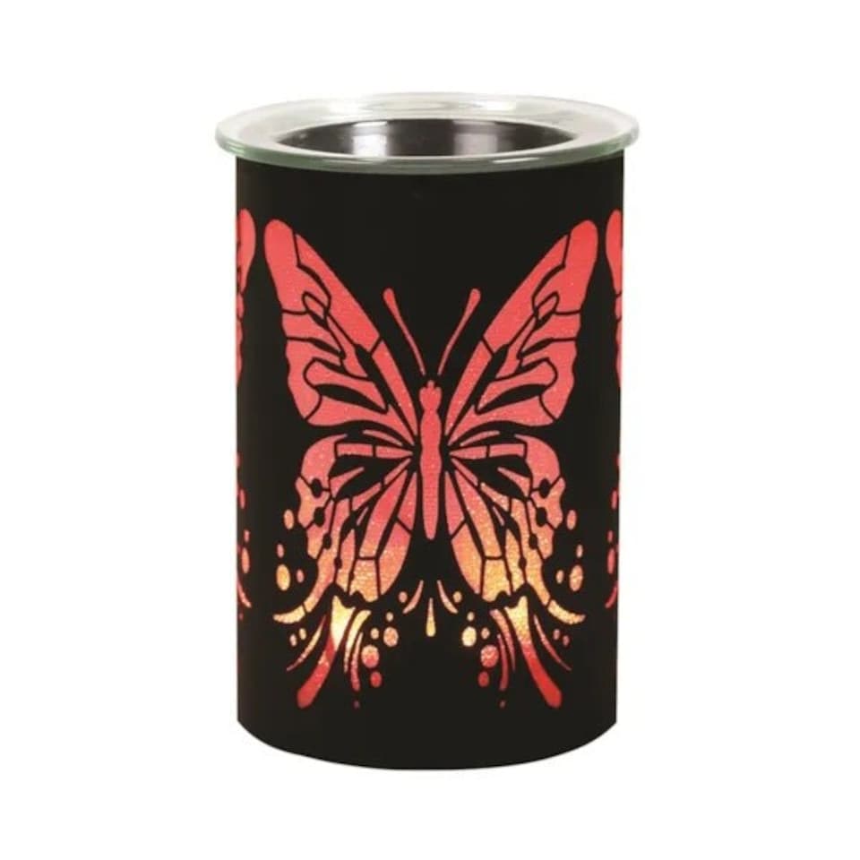 image 1 of Aroma Electric Plug In Wax Melter 12cm Black Colour Changing - Butterfly