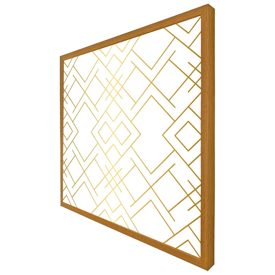 image 1 of Golden geo pattern (Picture Frame) Brown | Oak | XL