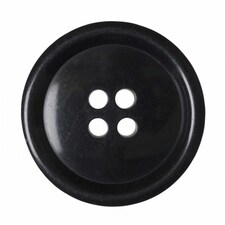 Hemline Navy Blue 28mm Round Plastic Buttons for Dressmaking - per pack of 2