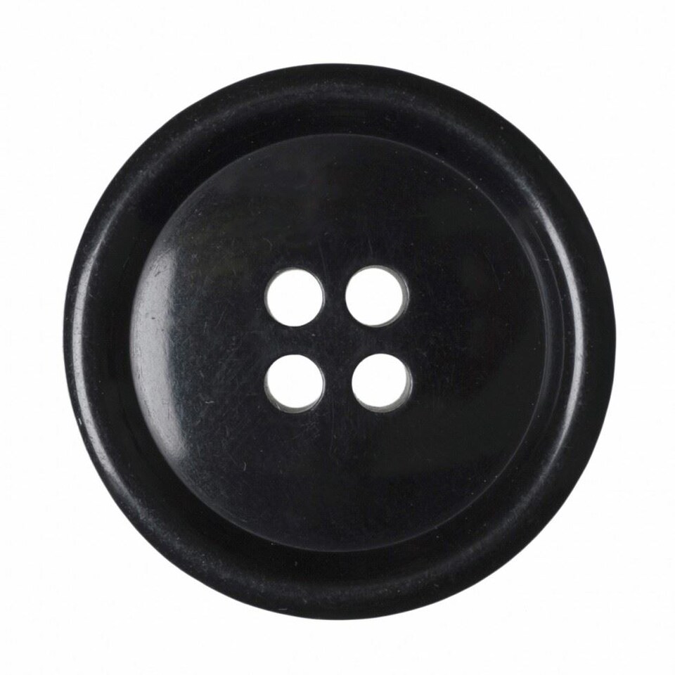 Hemline Navy Blue 28mm Round Plastic Buttons for Dressmaking - per pack of 2