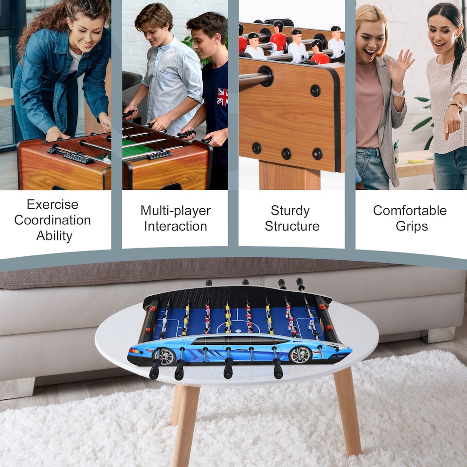 image 1 of HOMCOM 2ft Foosball Table Arcades Competition Sized for Teen, Adult, Indoor