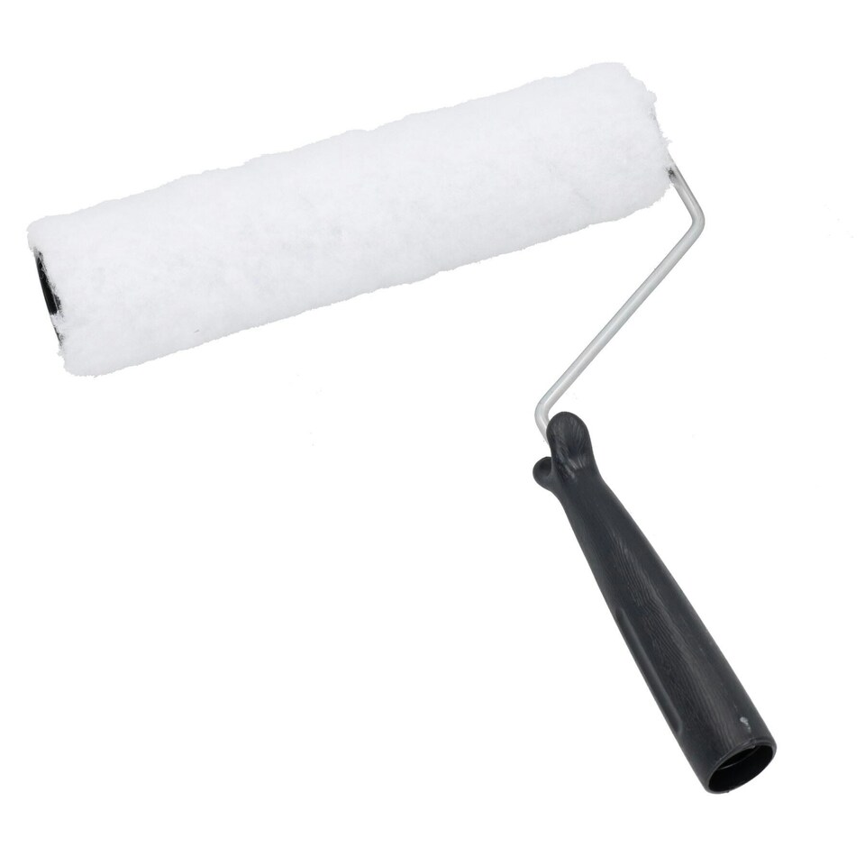 image 1 of 9" Painting Decorating Paint Tray and Wool Type Roller Egg Shell Gloss Paints 3pk