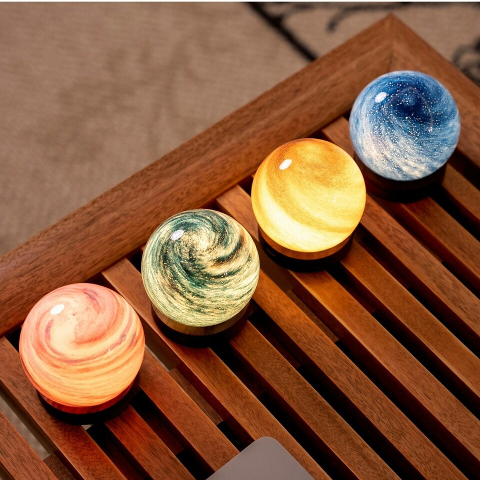 image 1 of Gingko Large AstraGlass Desk Lamp Multi | Galaxy Breeze