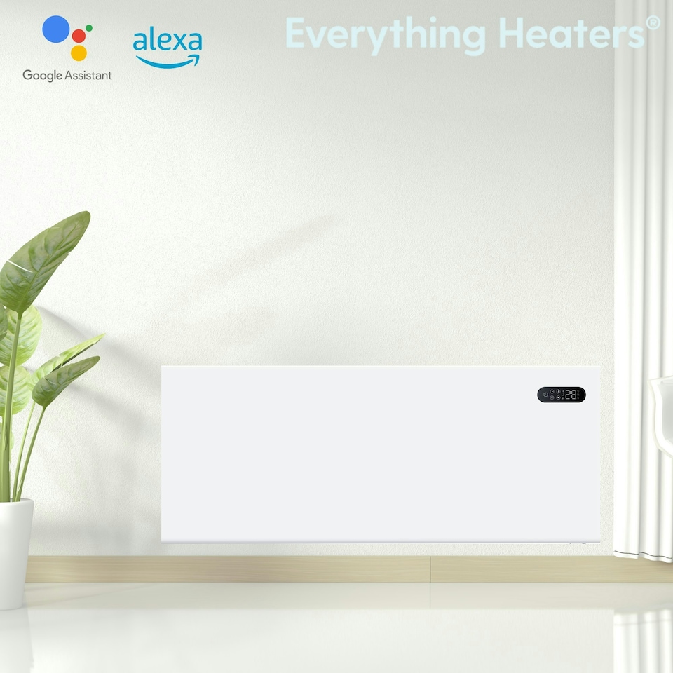 image 1 of 2000W Smart Electric Panel Heater for Home of Office - Wall Mounted with Touchscreen - WiFi App Control, Alexa and Google Home