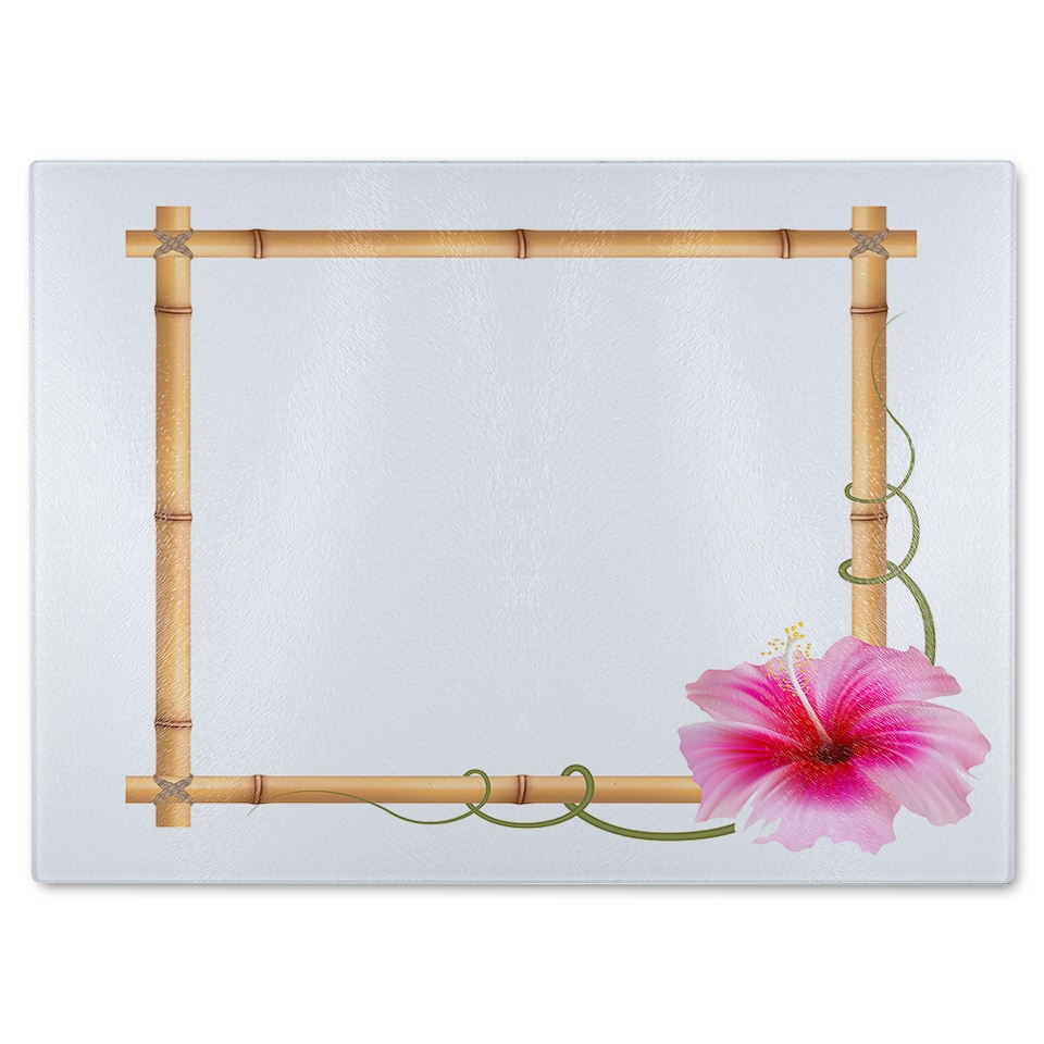 image 1 of Bamboo Border Glass Chopping Board | Multi