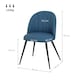 image 3 of HOMCOM Set of 2 Dining Chairs with Shell Backrest and Padded Seat Grey Blue