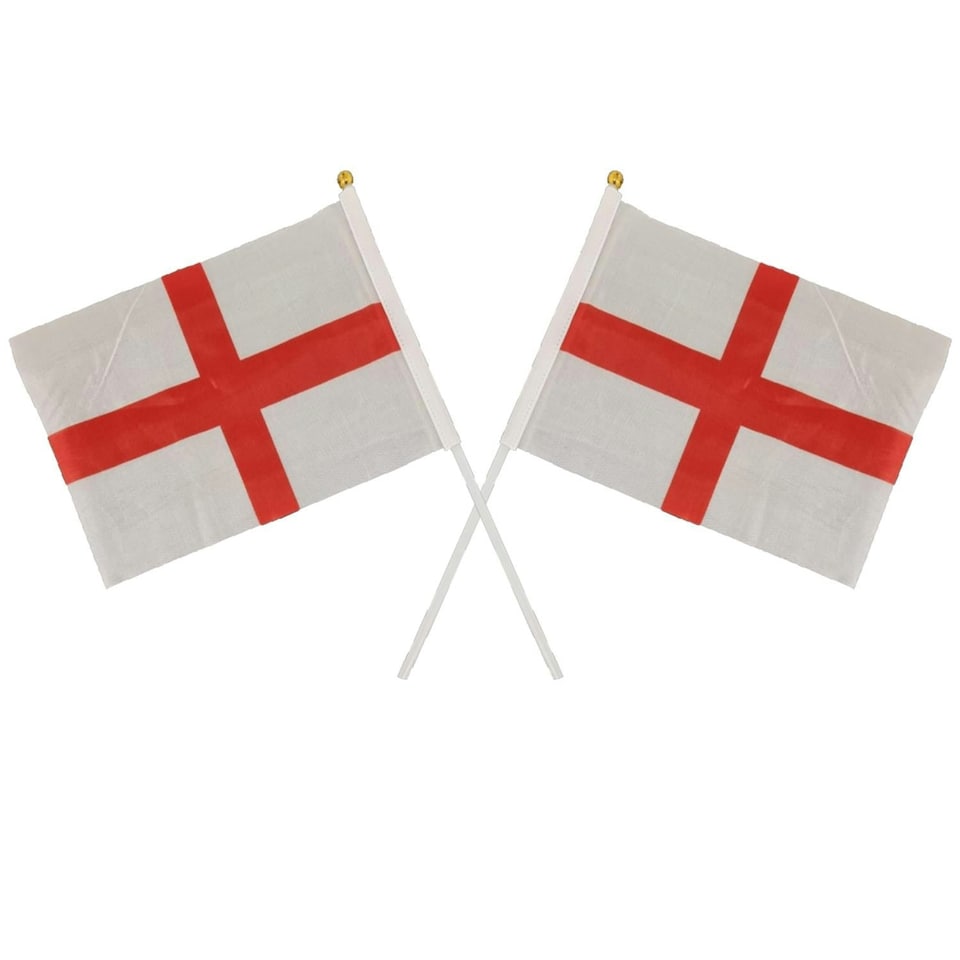 image 1 of St George Hand Flags 10 Pcs Multi