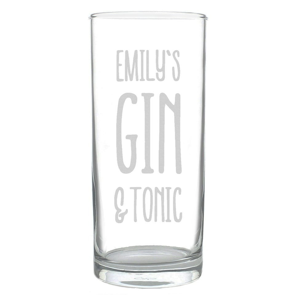 image 1 of Personalised Gin & Tonic Hi Ball Glass | Clear | 1