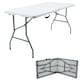 image 1 of 5ft Folding Table Trestle Camping Party Picnic BBQ Stall Garden Indoor Outdoor | White