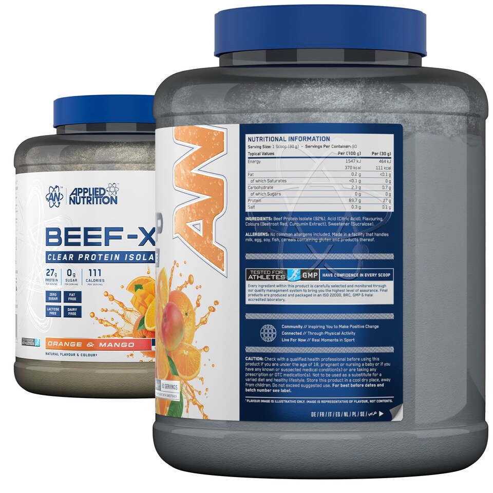 image 1 of Applied Nutrition Beef-XP Clear Protein Isolate Powder - Orange & Mango - 60 Servings