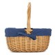image 6 of Full Buff Willow Childs Oval Wicker Shopping Basket Navy Blue Lining | Brown | Natural