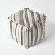 image 3 of Homescapes Grey, Black and White Stripe Cube Square Footstool - 40 x 40 x 40 cm
