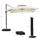 image 7 of Outsunny 360° Cantilever Parasol Roma Umbrella w/ Base Weights, Beige