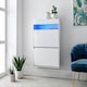 image 10 of GFW Galicia Wall Hanging Two Tier Shoe Cabinet - White