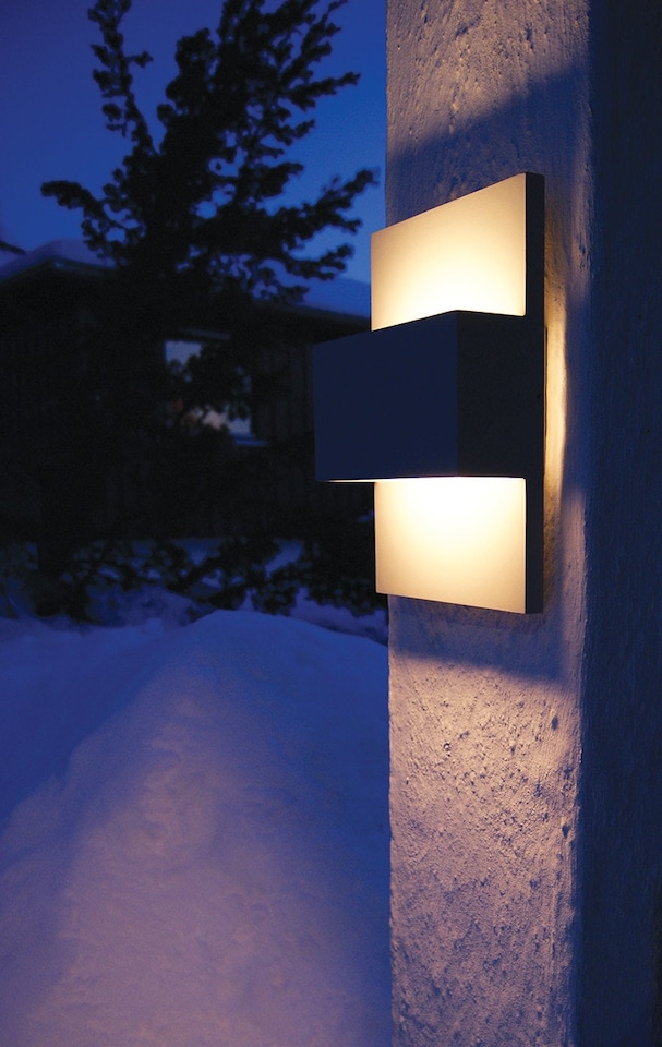 image 1 of Geneve 1 Light Outdoor Up Down Wall Light Graphite IP54, E27