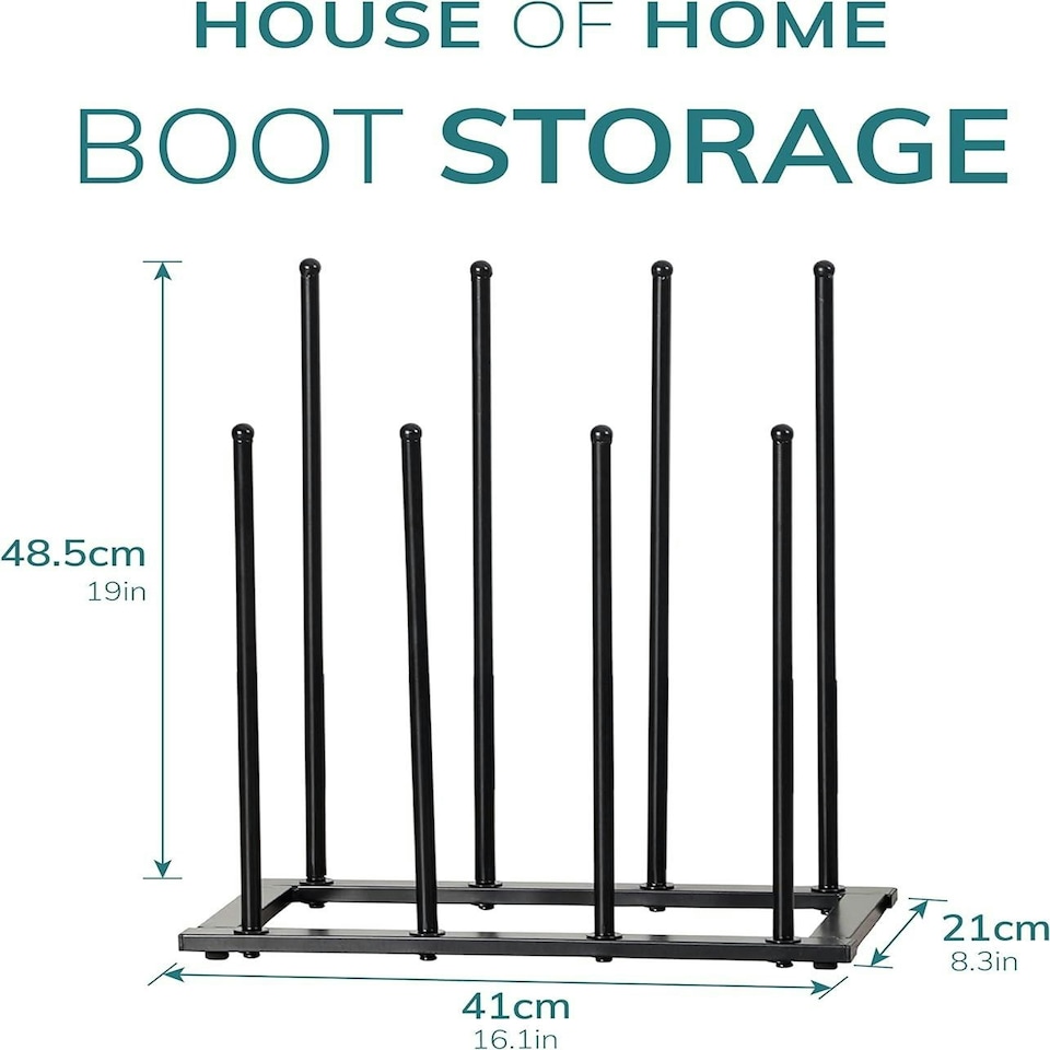 image 1 of 4 Pair Dryer Metal Welly Walking Boot Stand Shoe Rack Garden Shed Home Storage Black
