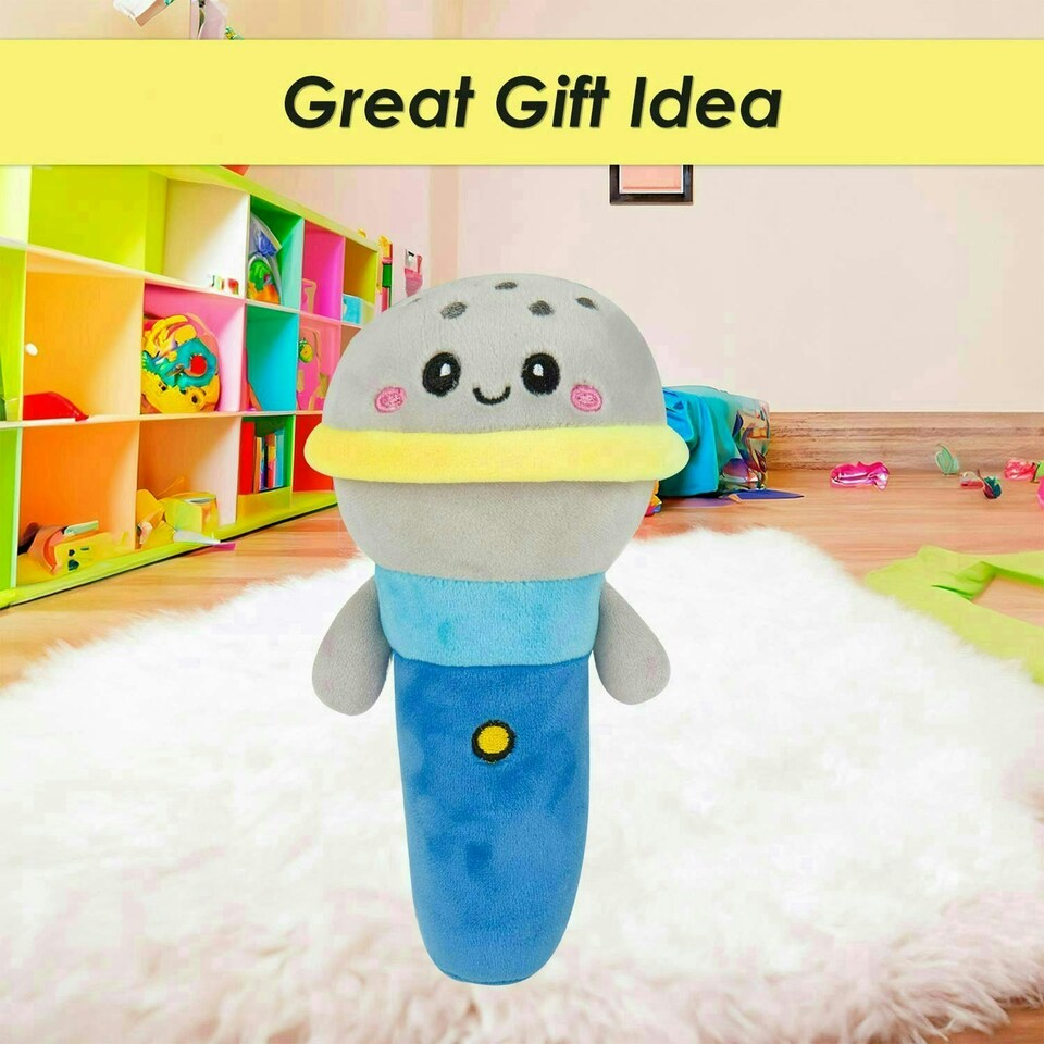 image 1 of Microphone Soft Toy Cute Plushie Huggable Cuddly Stuffed Toy 16cm Blue