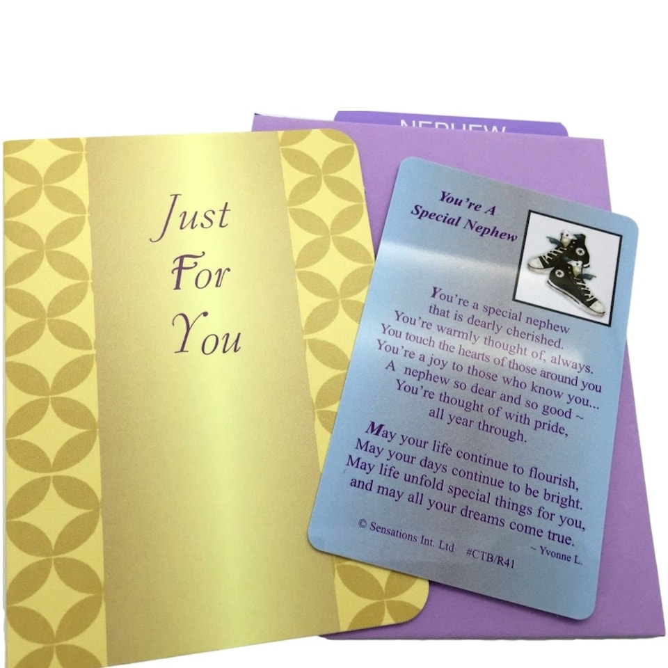 image 1 of You're A Special Nephew Sentimental Keepsake Wallet / Purse Card