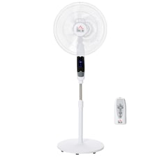 HOMCOM 16'' Pedestal Fan Height Adjustable 85 Degree Oscillation LED Panel