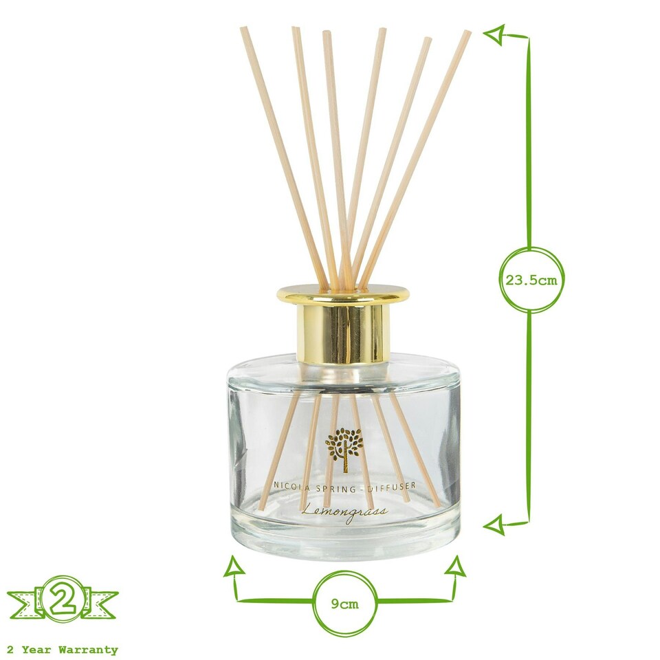 image 1 of Nicola Spring Soy Wax Scented Candle & Reed Diffuser Set - 350g - Lemongrass