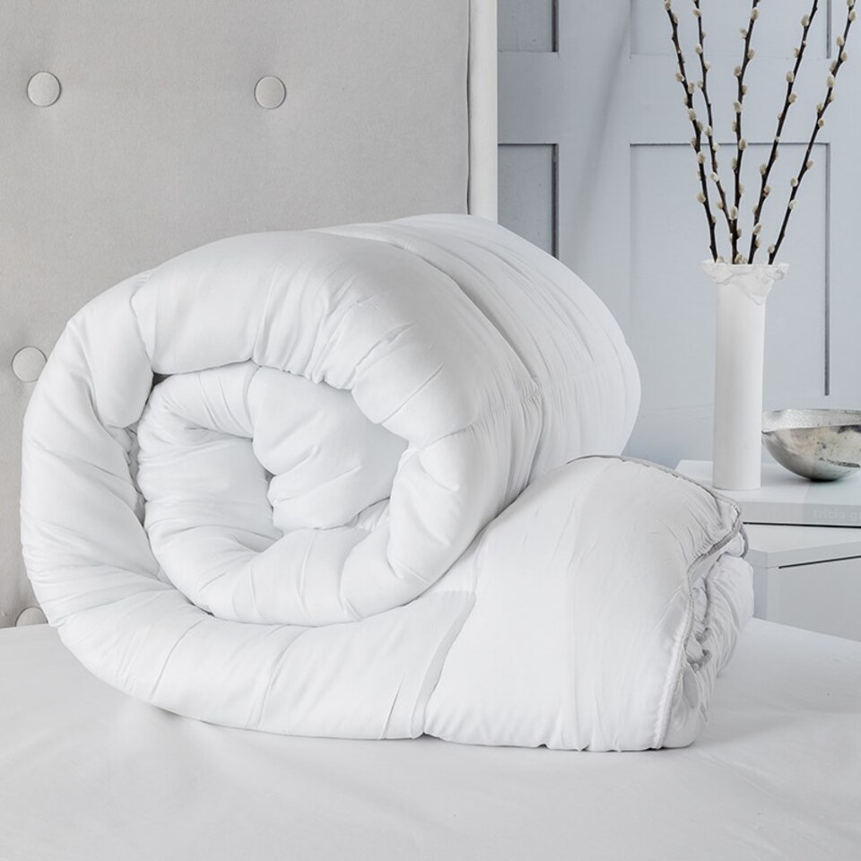 image 1 of 10cm Extra Thick Microfibre Soft Touch 4 Inch Mattress Topper White | King