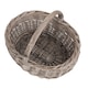 image 3 of Small Unlined Antique Wash Wicker Bathroom Shopping Basket | Grey | Grey | S
