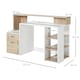 image 7 of HOMCOM Multi-Storage & Workstation Desk Table Storage Shelves Home Office Oak