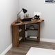 image 4 of Corner Computer Desk with Shelves | Brown | Light Walnut | 1