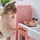image 6 of Teamson Kids Little Chef Chester Play Kitchen in Peach with Fridge, Stove, 12 Accessories, Shelves & Hooks