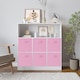 image 2 of Wide 7-Cube Bookcase With Drawers | White | White & Light Pink | 1
