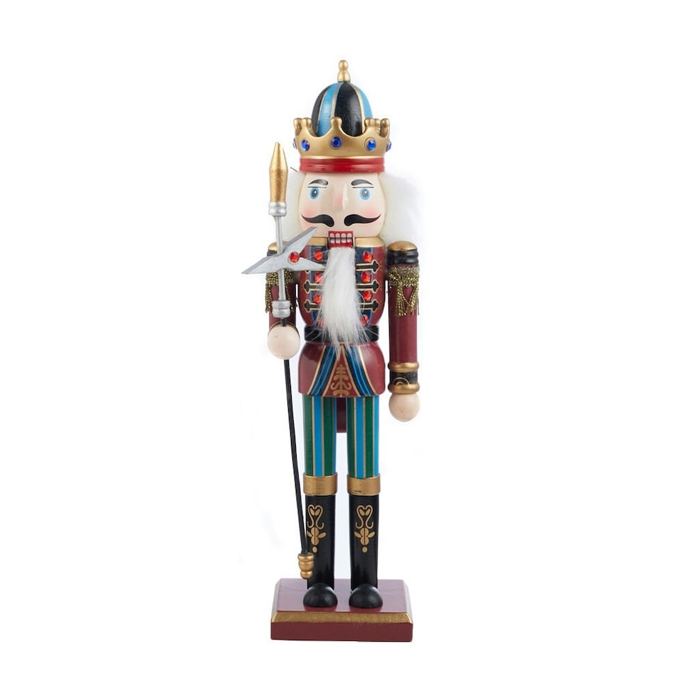 image 1 of Living and Home Wooden Nutcracker Soldier Figurine Christmas Ornament